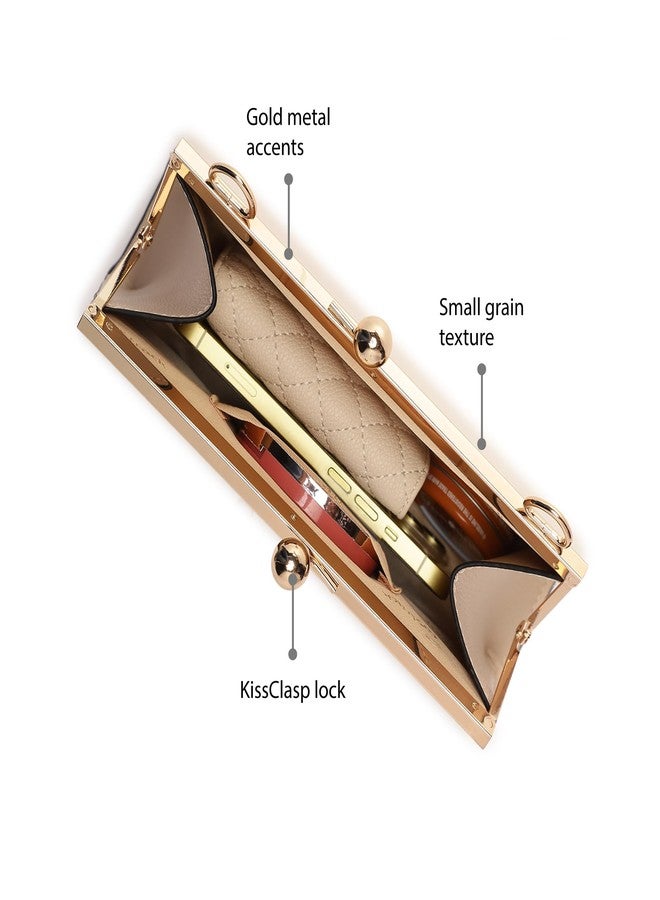 Fastrack KissClasp Clutch | Metal Gold Accents Clutch | Faux-leather Handbags | Bags for Women | Bags for Girls | Trendy Women Handbags | Ladies Purse Handbag - Image 3